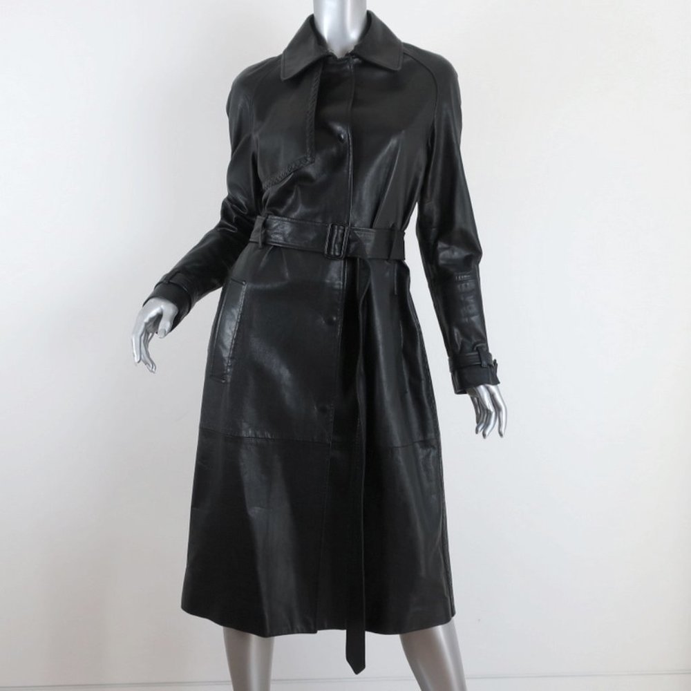 Bottega Veneta Leather Trench Coat - Picture 1 of 10